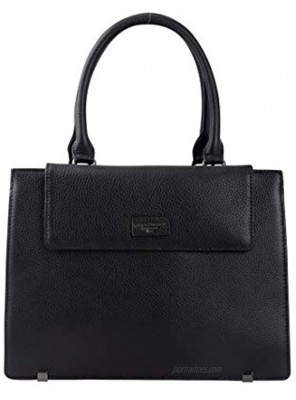 Giorgio Ferretti Elegant Ladies Genuine Leather Top Handle Handbag Premium Genuine Leather Top Handle Handbag Black Colour