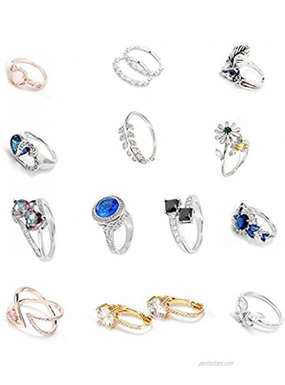 Jewelry Set of 10Pcs Women's Trendy Necklace Earring Ring Bracelet Set Lucky Wedding Jewelry Box Surprise Box for Women C