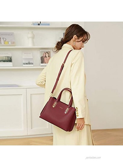 Leather Handbags for Women Ladies Top-handle Handbags with Adjustable Shoulder Strap