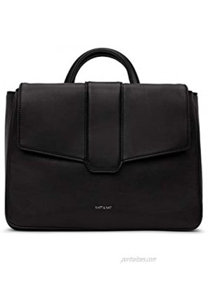 Matt & Nat Vegan Handbags Zoe Top Handle Handbag Black Shiny Nickel Black