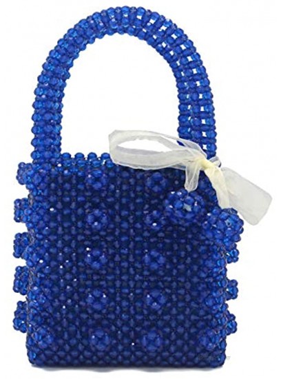 Miuco Womens Beaded Handbags Handmade Weave Crystal Pearl Tote Bags