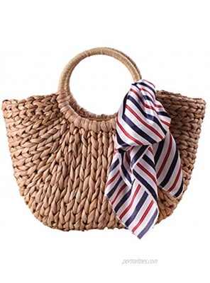 Natural Chic Straw Bag Beach Summer Rattan Bag for Women Straw Rattan Handbag