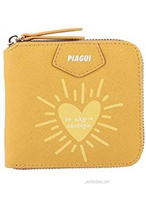 PIAGUI Wallet for Woman MALVA Mustard Synthetic Mexican Handbag