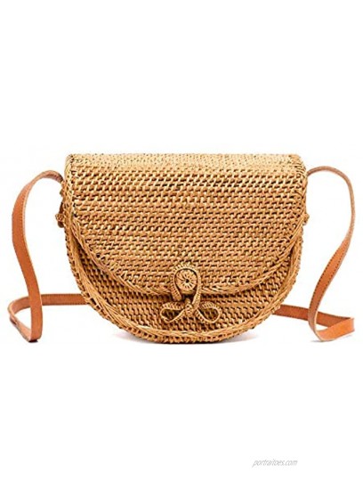 Rattan Bags for Women Handmade Wicker Woven Purse Handbag Circle Boho Bag Bali