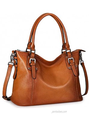 S-ZONE Women Genuine Leather Satchel Handbag Work Tote Shoulder Purse Crossbody Bag