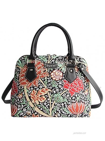 Signare Tapestry Handbag Satchel Bag Shoulder bag and Crossbody Bag and Purse for women with Cray design CONV-CRAY