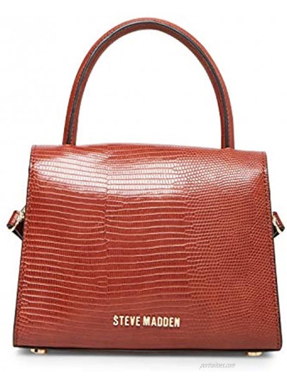 Steve Madden womens Steve Madden COLVIN Top Handle Bag Cognac 7.5 L x 5.5 H 3.5 W US
