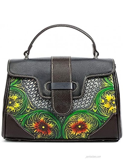 Valrena Genuine Leather Handbags for Women Crossbody Bag Designer Shoulder Tote Satchel Handbag Large Purse