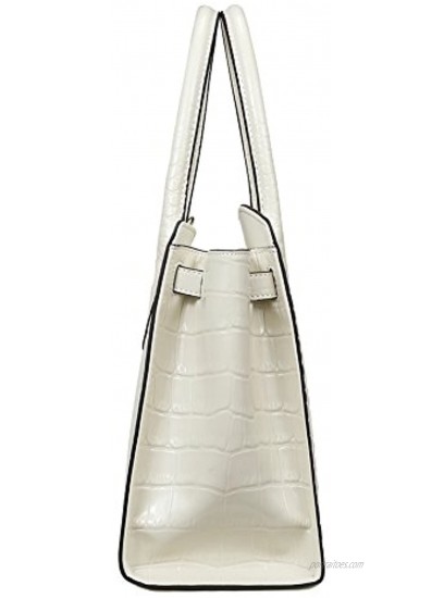 Women Genuine Leather Handbags Embossed-Crocodile Cowhide Top-handle Bags Shoulder Bags