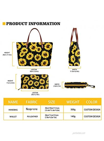 Yiekeluo Womens Fashion Handbag Shoulder Purse with PU Leather Long Wallet Set of 2 Packs