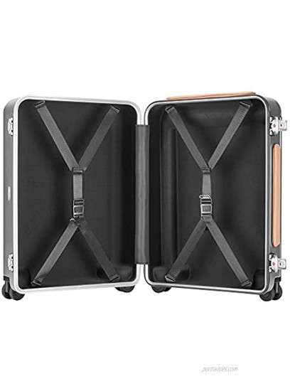 Aluminum Alloy Luggage Hard Shell Carry-ons Wide Trolley Spinner Suitcase with TSA Lock 20 inch