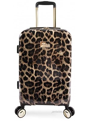 BEBE Women's Adriana 21" Hardside Carry-on Spinner Luggage Leopard One Size