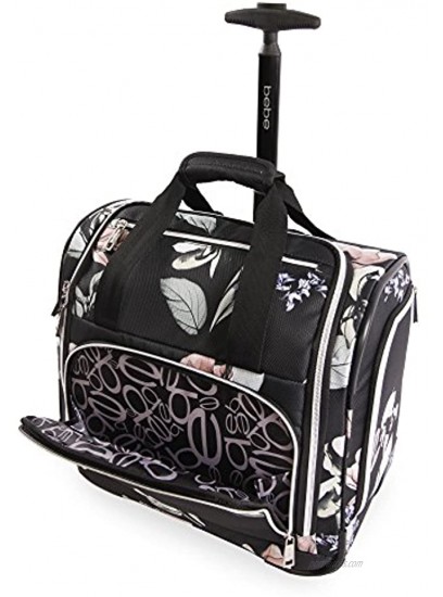 BEBE Women's Valentina-Wheeled Under The Seat Carry-on Bag Black Floral One Size