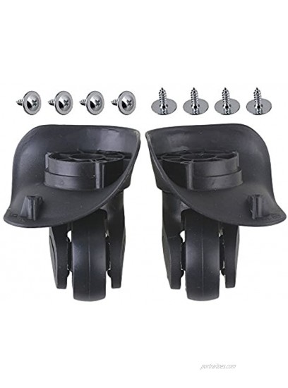 BQLZR Black 9.6x9.3x4.8cm Plastic Left & Right Swivel Luggage Suitcase Caster Wheels with 4 Holes
