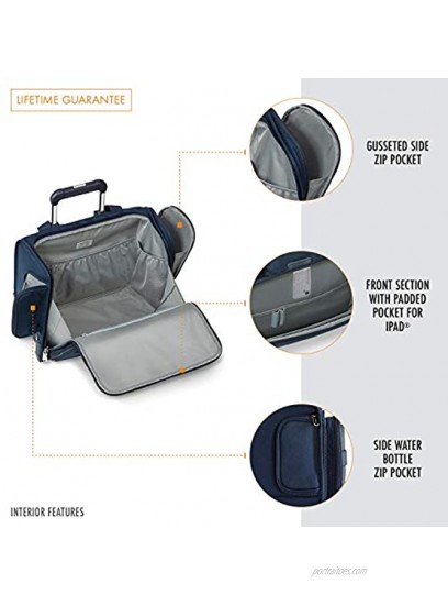 Briggs & Riley Baseline-Softside Rolling Cabin Upright Bag Navy Underseater 16-Inch