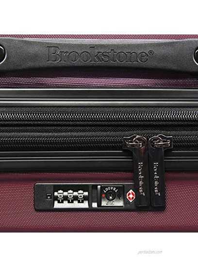 Brookstone Luggage Nelson Spinner Suitcase Plum Carry-on 21-Inch