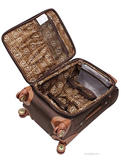 Caribbean Joe 20 Inch 8 Wheel Spinner Carry-On Chocolate Brown One Size