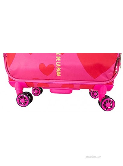 Cloe by Agatha Ruiz de la Prada Checked Medium 24 inch Luggage with 360º-spinner wheels in Magenta Color