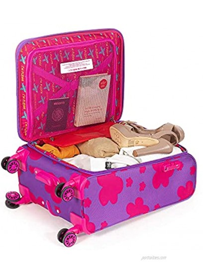 Cloe by Agatha Ruiz de la Prada Checked Medium 24 inch Luggage with 360º-spinner wheels in Purple Color