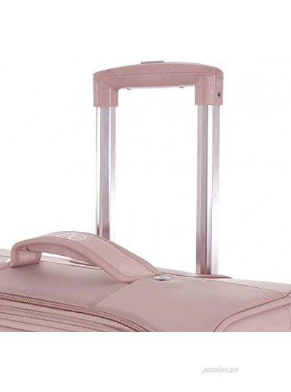 Cloe Carry-On 20 inch Embroidered Nylon Luggage in Pink Color