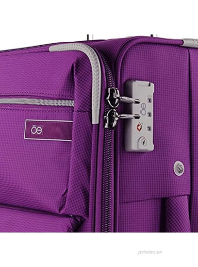 Cloe Carry-On 20 inch Water-Resistant Luggage with 360º-spinner wheels in Purple Color