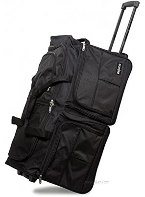 Dejuno 28-Inch Carry-on Rolling Duffle Bag Black