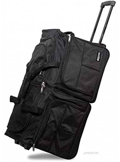 Dejuno 28-Inch Carry-on Rolling Duffle Bag Black