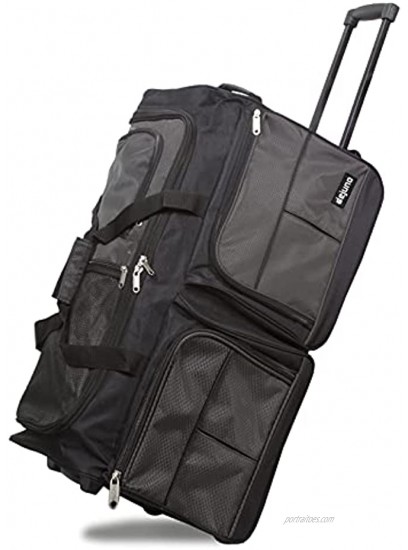 Dejuno 28-Inch Carry-on Rolling Duffle Bag Charcoal