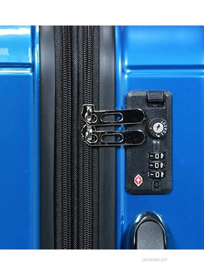 Dejuno Venture New Generation 3-Piece Hardside Spinner TSA Lock Blue One Size