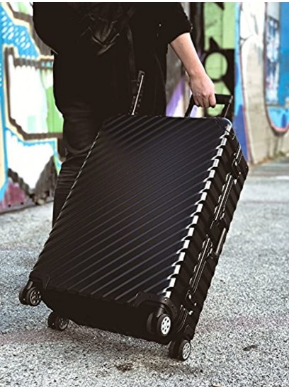 Enkloze KLASIK Aluminum Carry-On Suitcase Spinner 100% Aluminum TSA Approved Suitcase 24 Black
