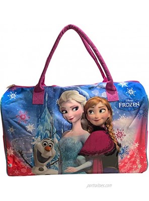 Frozen Elsa Anna & Olaf 20 Carry-On Duffel Bag Pink-Blue-Purple