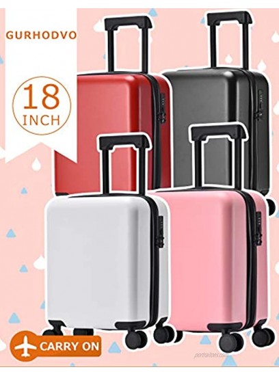 GURHODVO Kids Luggage with Wheels Carry On Children Rolling Suitcase for kids Travel Pure Color black