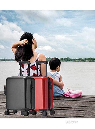 GURHODVO Kids Luggage with Wheels Carry On Children Rolling Suitcase for kids Travel Pure Color black