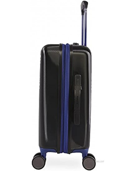 Hurley Suki Hardside Spinner Carry On Luggage 21 Black Blue