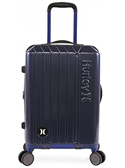 Hurley Swiper Hardside Spinner Luggage Navy Blue Carry-On 21-Inch