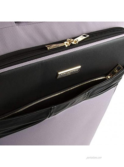 Karl Lagerfeld Paris St. Germain Expandable Softside Spinner Luggage Lilac 25 Inch