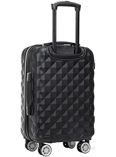 Kenneth Cole Reaction Diamond Tower Luggage Collection Lightweight Hardside Expandable 8-Wheel Spinner Travel Suitcase Black 20-Inch Carry On