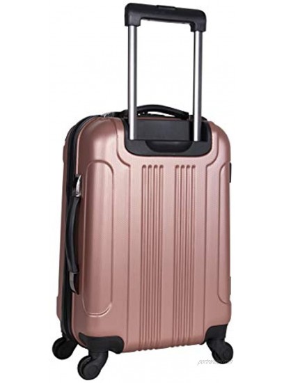 KENNETH COLE REACTION Out Of Bounds Luggage Collection Lightweight Durable Hardside 4-Wheel Spinner Travel Suitcase Bags Rose Gold 20-Inch Carry On