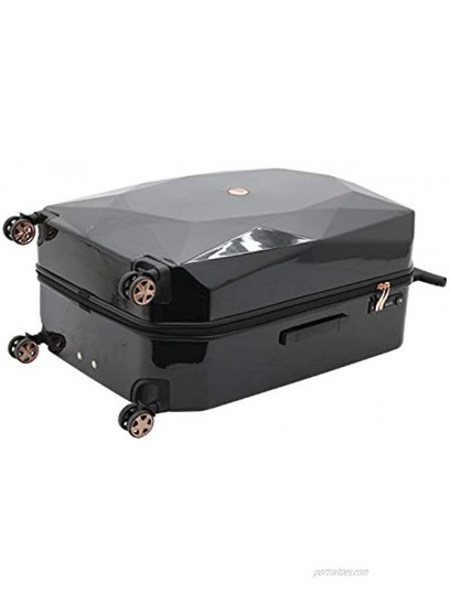 kensie Women's 3D Gemstone TSA Lock Hardside Spinner Luggage Black 20-Inch Carry-On