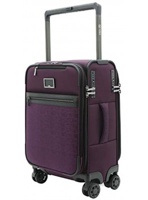 M&A Dual Opening Wide Trolley Hardside Luggage Purple Carry-On 22-Inch