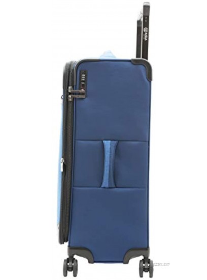M&A Encore Wide Trolley Spinner Luggage with TSA Lock Blue 2-Piece Set 20 28