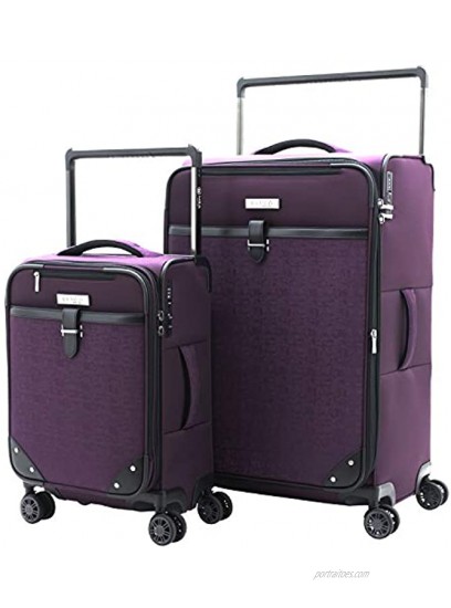M&A Encore Wide Trolley Spinner Luggage with TSA Lock Purple 2-Piece Set 20 28