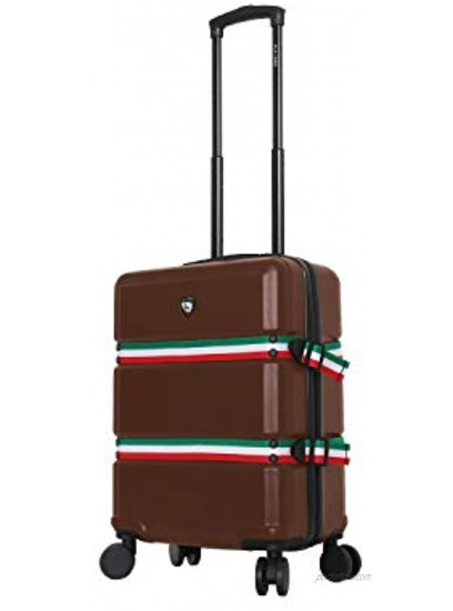 Mia Toro Italy Nastro Hard Side Spinner Carry-on Brown One Size