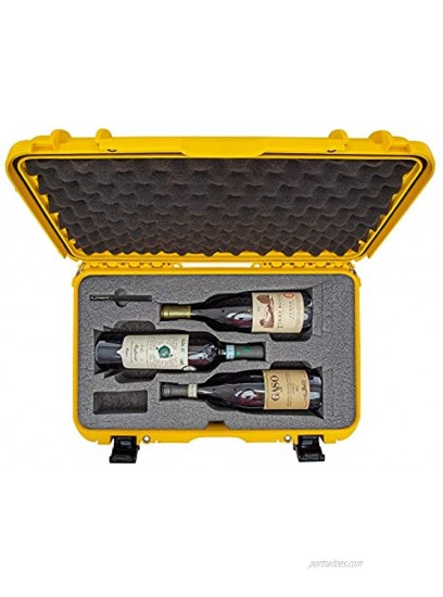 Nanuk 935 Protective Travel Case for 3 Bottles of Wine w Wheels and Extendable Handle TSA Approved Yellow 935-3BTLS4