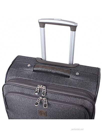 Nicole Miller Designer Luggage Collection Expandable 24 Inch Softside Bag Durable Mid-sized Lightweight Checked Suitcase with 4-Rolling Spinner Wheels Cameron Black