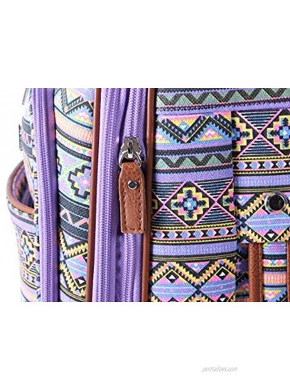Nicole Miller New York Luggage Collection Designer Lightweight Softside Expandable Suitcase- 24 Inch Carry On Bag with 4-Rolling Spinner Wheels Chantelle Purple