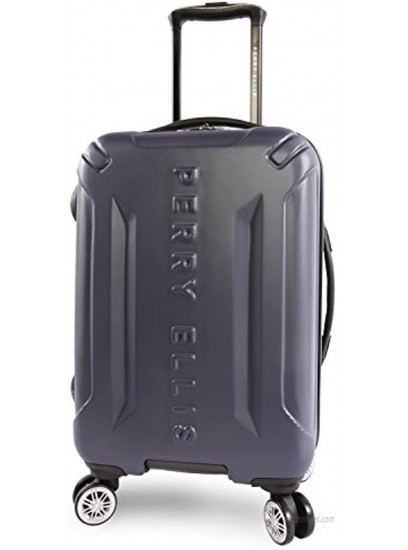 Perry Ellis Delancey II Hardside Carry-on Spinner Luggage Navy