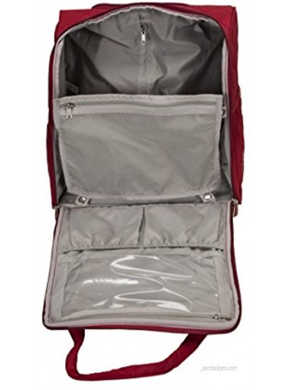 Rockland Melrose Upright Wheeled Underseater Carry-On Luggage Red 16-Inch