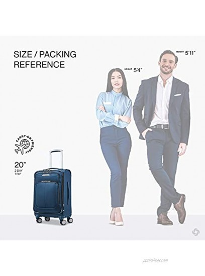 Samsonite Solyte DLX Softside Expandable Luggage with Spinner Wheels Mediterranean Blue Carry-On 20-Inch