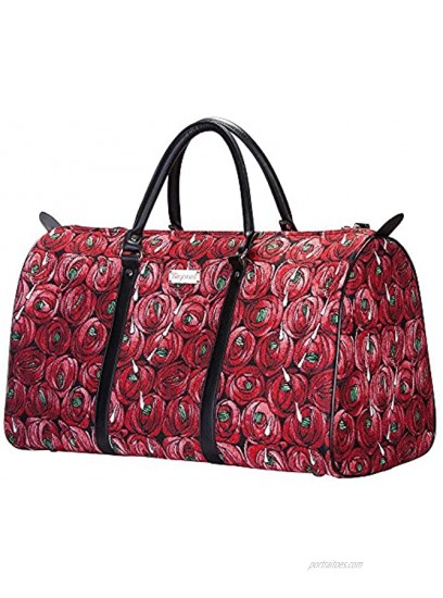 Signare Tapestry Large Duffle Bag Overnight Bags Weekend Bag for Women with Mackintosh Rose and Teardrop DesignBHOLD-RMTD